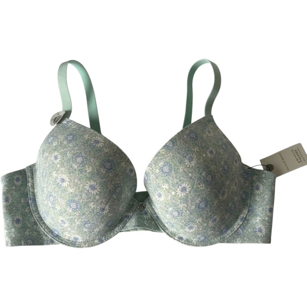 Lucky Brand Full Figure Underwire Bra 42C Green‎ Blue Floral LVD00756X NWT